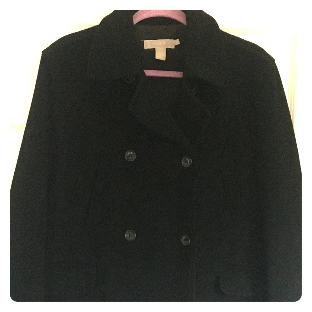 J Crew Wool Peacoat, Black